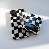 Checkerboard Black Iphone Hard case (6674344378486)