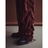 サイドシャーリングダブルストラップパンツ / SIDE SHIRRING DOUBLE STRAP PANTS_RD
