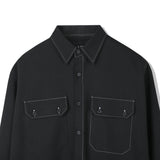 HALF & HALF SOLID POCKET SHIRT (6538806689910)