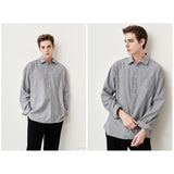 プルオーバータックストライプシャツ/Pullover tuck Stripe Shirts S64 Black (6603994071158)