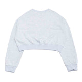 Cheerful logo short sweat shirt (light gray) (6684429353078)