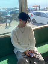 Hairy round knit t