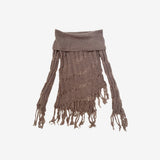 [NONCODE] Rumble Off-Shoulder Unbalanced Knitwear