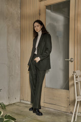 ウールツイルセットアップパンツ/WOOL TWILL SETUP PANTS_DEEP KAHKI