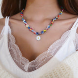 スマイリーデイジーネックレス / SMILEY DAISY NECKLACE (4384012042358)