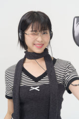 リボンニットチューブトップ