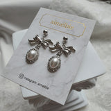 [SNSD Tiffany Earring] Mary Earring - Pearl Version (Silver)