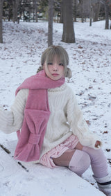 23 リボンマフラー_フェアリーレッドピンク