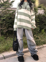 crack light blue washing dart wide denim pants