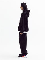 バルーンオーバーカーゴフリースジョガーパンツ(black)