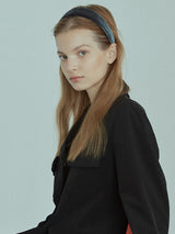 Charcoal Gray Velvet Headband (6611849674870)