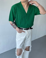 GL Twisted Doughnut Patterned Short-Sleeved Cardigan (5 colors)