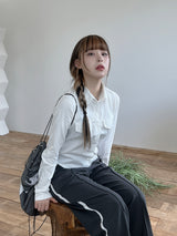 パリカラーTシャツ/Paris collar T-shirt (2color)