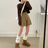 [BELLIDE MADE] MULTI-Half CROPED PLAIN LONG SLEEVE