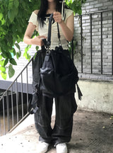リネンデニムビッグポケットバルーンカーゴパンツ