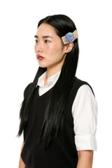 VELVET ROSE PIN / BLUE