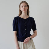 ボートネック シャーリング カーディガン / Boatneck shirring cardigan