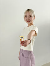 Flower daisy cropped t