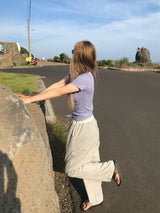 Contrasting string pants