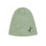 VA Brooch Soft Angora Beanie Lightkhaki