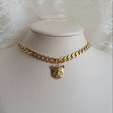 Melbie The Cat Series - Cat face Bold Chain Choker Necklace (Gold ver.)