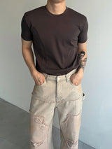 ダブルカットマッスルフィット半袖tシャツ(3colors)
