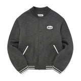 UNI RIB POINT VARSITY JACKET [MELANGE GRAY]
