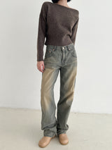 ソフトリップラインニット/Soft lip line knit (5color)