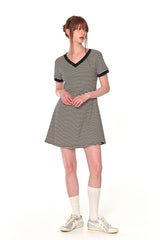V NECK STRIPE OPS (WHITE)