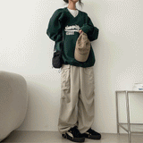 1993 Patch Embroidery String V Sweatshirt