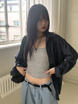 Contw Vintage Linen Boxy Check Shirt
