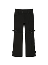 ローライズベルトパンツ / 0 8 low-rise belted pants - BLACK