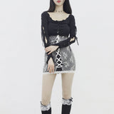 Jellyo Sleeve Slit String Cardigan