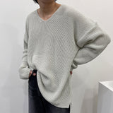 SKハッチVネックニット/SK Hacchi V-neck Knitwear (5 colors)