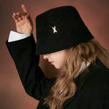 Corduroy stud drop bucket hat