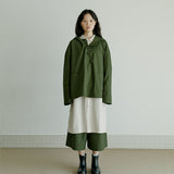 コットンフードアノラック / unisex cotton hood anorak khaki