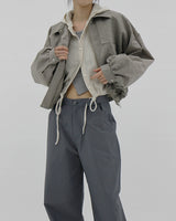 ウィットストリングフードカーディガン / Wit string hooded cardigan (3color)