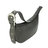 Hバックルソフトレザーホボバッグ / H-Buckle Soft Leather Hobo Bag (gray)
