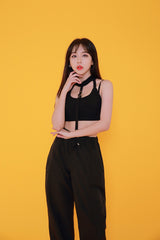 ロングチョーカークロップトップ(キャップ付き) / TOP(7811) Long Choker Crop Top (With Cap)