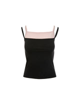 TWO-TONE SLEEVELESS TOP (PINKBLACK)