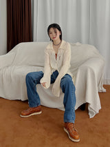 ロングダメージカーディガン / Long Damage Cardigan (3color)