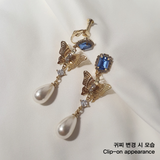 バタフライクイーンイヤリング / Blue Butterfly Queen Earring