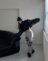 [UNISEX]ハートストリングワイドジョガーパンツ