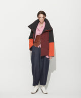 OVERSIZED PADDING BLOCK  JUMPER _ BURGUNDY+ORANGE (6636672286838)