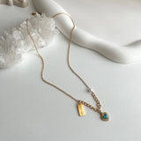 hte パールカラーハートターコイズゲストルックアセントネックレス/hte Pearl Color Heart Turquoise Guest Look Accent Necklace