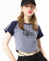 ラグラン クロップ Tシャツ / RAGLAN CROP-T(BLUE)
