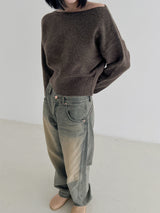 ソフトリップラインニット/Soft lip line knit (5color)