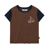 チェリーカラーリングキャップスリーブTシャツ / CHERRY COLORING CAP SLEEVE T-SHIRT [BROWN]