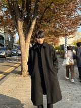セイントローブウールヒデンマックコート / Saint Robe Wool Hidden MacCourt (black)