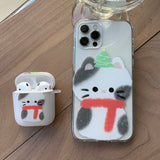 ココ　スケッチサムキャットクリスマスキャットスマホケース